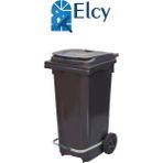 Elcy 120 Lt Siyah Metal Pedallı Çöp Konteyneri (Isıya Dayanıklı) - renk