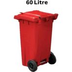 ELCY 60 LT Plastik Çöp Konteyneri Kırmızı -Isıya Karşı Dayanıklı