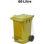 ELCY 60 LT Plastik Pedallı Çöp Konteyneri Sarı -Isıya Karşı Dayanıklı