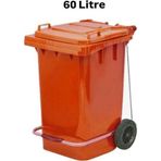 ELCY 60 LT Plastik Pedallı Çöp Konteyneri Turuncu -Isıya Karşı Dayanıklı