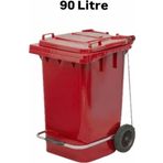 ELCY 90 Litre Tıbbi Atık Plastik Pedallı Çöp Konteyneri Kırmızı Isıya Karşı Dayanıklı A Kalite