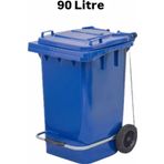 ELCY 90 Litre Tıbbi Atık Plastik Pedallı Çöp Konteyneri Mavi Isıya Karşı Dayanıklı A Kalite