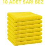 Elcy Mikrofiber Temizlik Bezi 10'lu 40X40 Mutfak Yer Banyo Temizleme Bezi Havlu Bez Sarı Renk