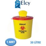 Elcy Tıbbi Atık Kutusu Kesici Delici Atık 30 Litre 1 Adet - Sarı