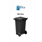 ELCY Tıbbi Atık Plastik Çöp Konteyneri Siyah 90LT Plastik Konteyner Isıya Karşı Dayanıklı A Kalite