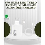 Eldenör 67W Güçlü Şarj Adaptörü ve Turbo Kablo Uzun Ömürlü Dayanıklı Tasarım