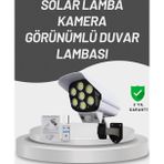 Eldenör 77 LED'li Güneş Enerjili Güvenlik Lambası ve Kukla Kamera – Hareket Sensörlü, 2400mAh Pilli