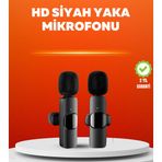 Eldenör Çift Mikrofonlu Kablosuz Kayıt Seti iPhone Uyumlu Mini Mikrofon