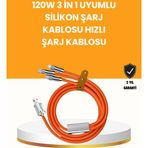 Eldenör Çoklu Cihaz Dostu 120 W Hızlı Şarj Kablosu – Tek Kablo ile Her Cihaz Elinizin Altında