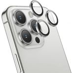 Eldenör HOCO Crystal Clear iPhone 15 Pro-15 Pro Max HD 3D Metal Çerçeveli Kamera Koruyucu Lens-(5775)