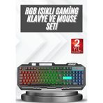 Eldenör Işıklı Oyuncu Q Klavye Mouse Seti Siyah Gaming Oyuncu Klavye