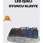 Eldenör Profesyonel Oyuncu Klavye Mouse Seti – RGB Işıklı Türkçe Q DPI Ayarlı Dayanıklı Gövde