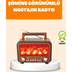 Eldenör Şömine Alev Işıklı Solar Bluetooth Hoparlör – 7W Güçlü Ses, Fm Radyo