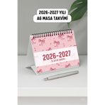Eldesen Tasarım 2026-2027 Masa Takvimi Spiralli A6 (15x12cm) Orta Boy / Resmi Tatiller ve Hafta Sonları / 19 Aylık