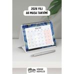 Eldesen Tasarım 2026 Masa Takvimi Van Gogh Spiralli A6 (15x12cm) Orta Boy / Resmi Tatiller ve Hafta Sonları / 12 Ay