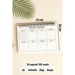 Eldesen Tasarım Haftalık Planlayıcı A5 Defter, Esnek İnce Karton Kapaklı, 1 Yıllık Planlayıcı, Arılı