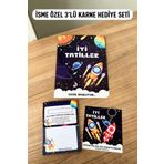 Eldesen Tasarım İsme Özel Karne Hediyesi 3'lü Set, Karne Kılıfı, Spiralli Defter, Anahtarlık