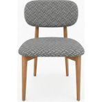 Eldost Ticaret Tuğla Desen Oval Sandalye Kılıfı Esnek Yıkanabilir Modern Dekoratif Sandalye Örtüsü Taş Gri - 35 x 50 cm - Taş - Gri