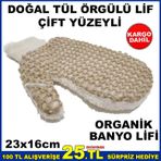 ELE TAKILAN ÇİFT YÜZEYLİ ORGANİK BANYO LİFİ