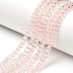 Elecrelive 10 Telli 2 mm Kristal Cam Boncuk Yönlü Rondelle Gevşek Boncuklar Briolette Kristaller 1450 adet Bilezikler Kolye Takı Güneşçi El Sanatları (Açık Pembe)