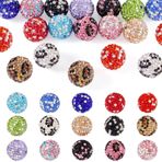 Elecrelive 15 adet 16 mm reçine yapay elmas boncuklar parlak yuvarlak Shamballa disko topu boncuk ışıltılı elmas kristal takılar DIY kalemler bilezik kolye anahtarlık takı yapımı