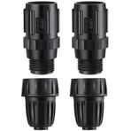 ElectricWise 4 Adet Damla Sulama Basınç Regülatörü Musluk Adaptör Kiti, 3/4 "FHT x 3/4" MHT Basınç Regülatörü, Damla Sulama Sistemi için 1/2 İnç Damla Sulama Boru Adaptörü (15 Psi)