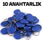 Electrimax Manyetik Anahtarlık -10 Adet Rfid Keyfob Göstergeç Anahtarlık 125 Khz Proximity - Mavi