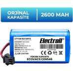 Electroll Ecovacs CEN546 Uyumlu Batarya (Orjinal Kapasite) 3200MAH Pil Robot Süpürge Batarya Değişimi - 1 Adet