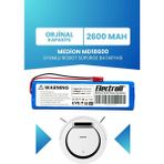 Electroll Medion MD18600 Uyumlu Batarya (Standart Kapasite) 2600MAH Pil Robot Süpürge Bataryası Değişimi