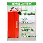 Electroll Xiaomi Mijia 1S Batarya Kutulu (Orjinal Kapasite) 5.200Mah Pil Akıllı Robot Süpürge Batarya Değişimi
