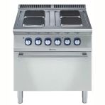 Electrolux Professional Endüstriyel 4 Kare Pleytli (her Ocak 2,6 Kw) Elektrikli Kuzine, Elektrikli Fırın, Derinlik 730 Mm - 800 Mm E7ECEH4QE0
