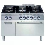 Electrolux Professional Endüstriyel 6 Açık Ateşli Gazlı Kuzine, Her Brulör 5,5 Kw, Altında Elektrikli Fırın + Dolap, Derinlik 730 Mm - 1200 M