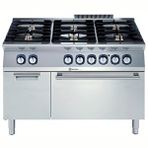 Electrolux Professional Endüstriyel 6 Açık Ateşli Gazlı Kuzine, Her Brulör 5,5 Kw, Altında Elektrikli Fırın + Dolap, Derinlik 730 Mm - 1200 Mm E7GCGL6C20