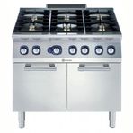 Electrolux Professional Endüstriyel 6 Açık Ateşli Gazlı Kuzine, Her Brulör 5,5 Kw, Geniş Tip Gazlı Fırın (9 Kw) - 1200 Mm E7GCGI6CL0