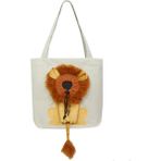 Electronicword Aslan Şeklinde Kanvas Outdoor Pet Omuz Çantası - Açık Gri (Yurt Dışından)