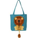 Electronicword Aslan Şeklinde Kanvas Outdoor Pet Omuz Çantası - Mavi (Yurt Dışından)