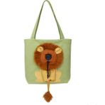 Electronicword Aslan Şeklinde Kanvas Outdoor Pet Omuz Çantası - Yeşil (Yurt Dışından)