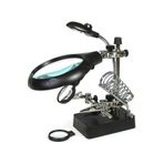 Electroon 16129C Masa Üstü Ledli Mini Büyüteç Havya Stand Adaptör