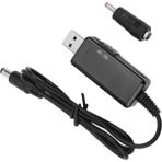 Electroon 5V 9V - 12V USB To Dc Çevirici Kablo 5.5x2.1mm Jak Fişli Dijital Ekranlı - Siyah