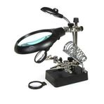 Electroon MG16129C Masa Üstü Ledli Mini Büyüteç Havya Stand PCB Tutucu