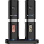 Elegance BE-2220 2'li Standlı Pilli LED Işıklı Otomatik Tuz ve Karabiber Öğütücü Değirmeni
