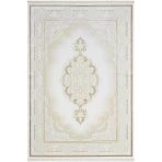 Elegance Eg001a Beyaz Halı Gold Sedef Detaylı Göbekli Modern Viskon Doğal Iplik Bambu Halı Tozu Az 78 X 150 Beyaz-Gold