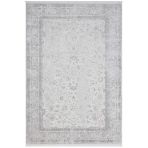 Elegance Eg004a Gri Halı Antrasit Modern Klasik Desenli Viskon Doğal Iplik Bambu Halı Tozu Az Salon 97 X 300 A.grı-K.grı