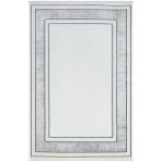Elegance Eg007a Gri Halı Lacivert Detaylı Modern Viskon Doğal Iplik Bambu Halı Tozu Az Salon Halısı 97 X 200 Grı-Mavı