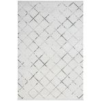 Elegance Eg010a Beyaz Halı Geometrik Detaylı Modern Viskon Doğal Iplik Bambu Halı Tozu Az Salon Halı 156 X 230 Grı