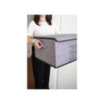 Elegance Keçe Kapaklı Baza Kutu Hurç Organizer | Eşyalarınızı Düzenleyin 50X40X19CM - Gri
