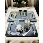 Elegance Nişan Tepsisi ve Söz Nişan Tepsisi BEYAZ-GÜMÜŞ