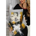Elegance Peluş Ayıcık Buketi - 6 Adet Yumoş Peluş Ayıcık Ve Simli Gümüş Kalp İle Özel Büyük Kutuda