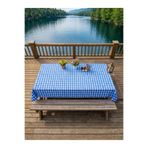 Elegancehome %100 Pamuk Gingham Pötikare Masa Örtüsü - Piknik Ve Bahçe Örtüsü 160X170 Cm - Mavi Beyaz