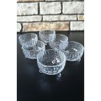 Elegancev Ayaklı Mini Cam Kase -Çerezlik-Tatlı Kasesi - 6 Adet -7,5 cm - YOK - Şeffaf